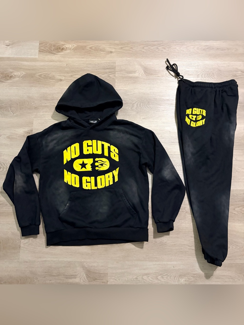 Hellstar No Guts No Glory Black Hoodie & Joggers Set Men’s Size Small